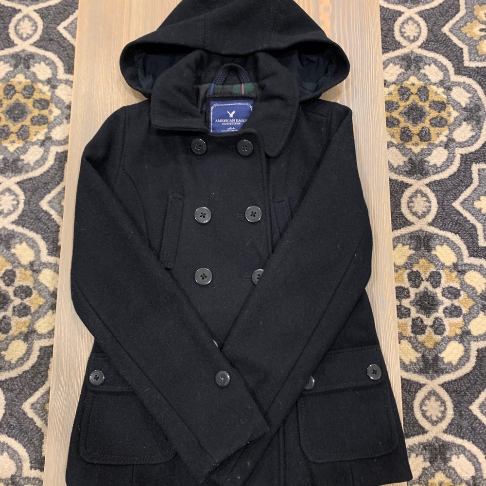 COPY - American Eagle Navy Blue Pea Coat Size Medium